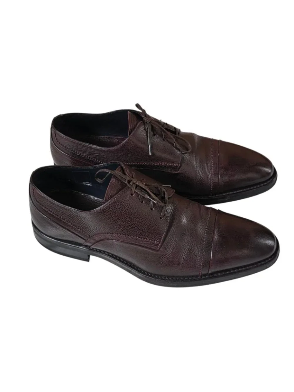 Vtg Ermenegildo Zegna Mens Dress Shoes Leather Oxford Cap Toe Made In Italy S 8